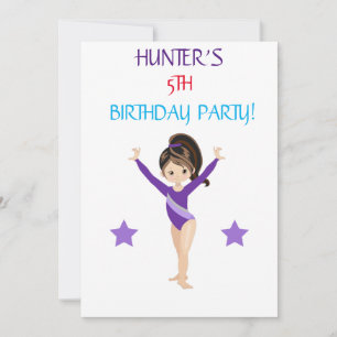 "LET'S TUMBLE GYMNASTICS" BIRTHDAY INVITATIONS