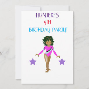 "LET'S TUMBLE GYMNASTICS" BIRTHDAY INVITATIONS