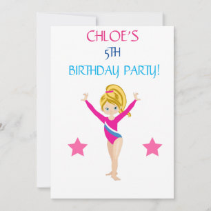 "LET'S TUMBLE GYMNASTICS" BIRTHDAY INVITATIONS