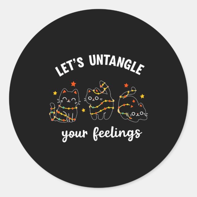 Let's Untangle Your Feelings School Counselor Chri Classic Round Sticker (Front)