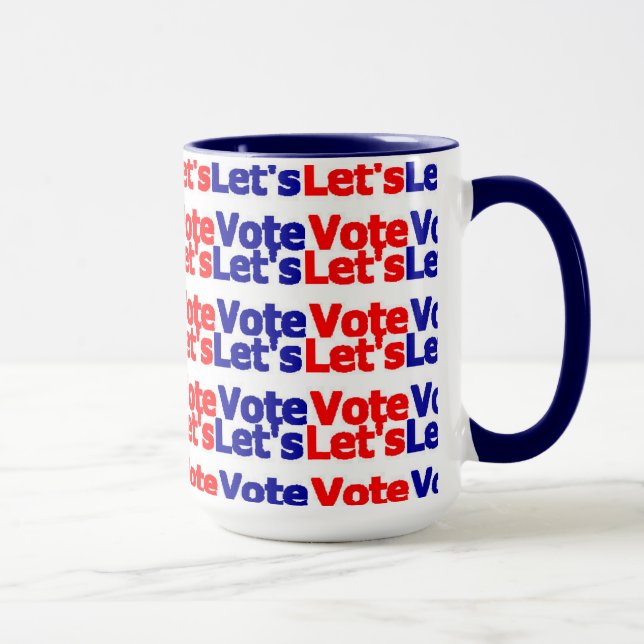 Let's Vote Mug.  Presidential election  Dem Rep Mug (Right)