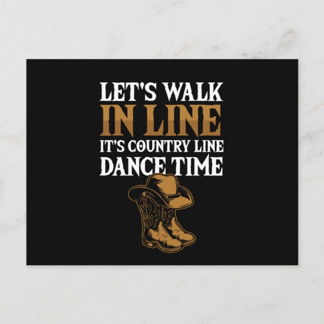 Lets Walk In Line Line Dance Sport Rodeo Gift Postcard (Front)