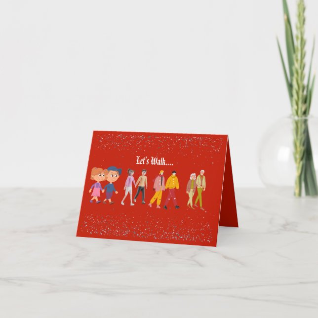 Lets Walk.. RED (Valentine) Thank You Card (Front)