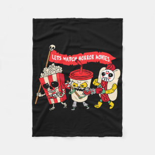 Lets Watch Horror Movies Fun Halloween Costume Spo Fleece Blanket