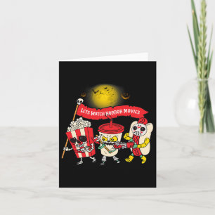 Lets Watch Horror Movies Halloween Funny Ghost Ske Card