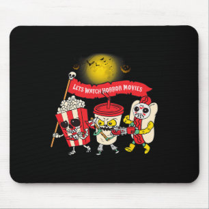 Lets Watch Horror Movies Halloween Funny Ghost Ske Mouse Mat