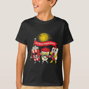 Lets Watch Horror Movies Halloween Funny Ghost Ske T-Shirt