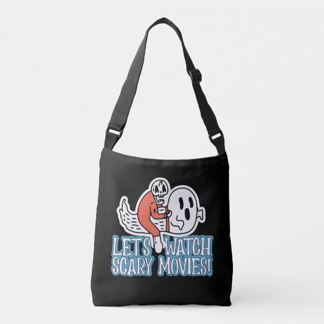 Let's Watch Scary Movies Scream Horror Crossbody Bag (Front)