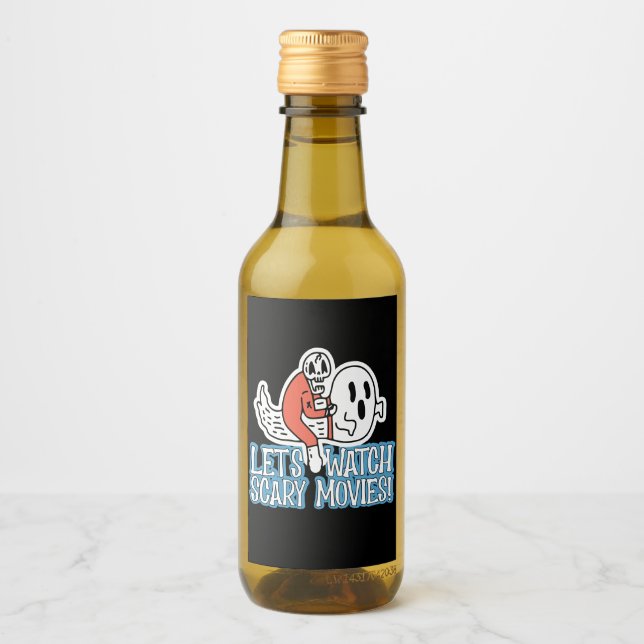 Let's Watch Scary Movies Scream Horror Wine Label (Front)