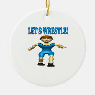 Lets Wrestle 4 Ceramic Tree Decoration