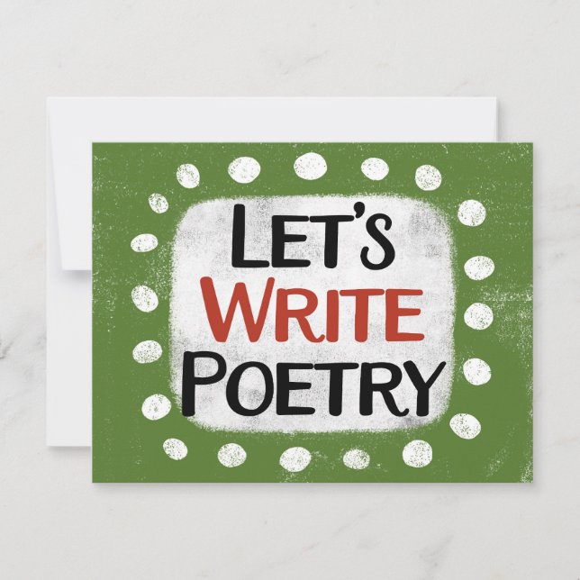 Let's Write Poetry Greeting Card (Front)