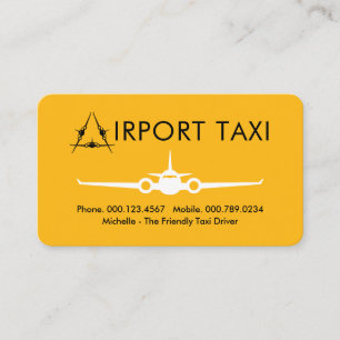 Letter-A Airplane Airport Taxi Service Business Card