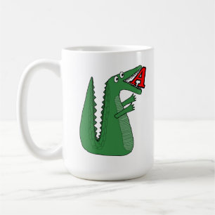 Letter A Alligator Baby Bodysuit.  Cute Animal Alp Coffee Mug