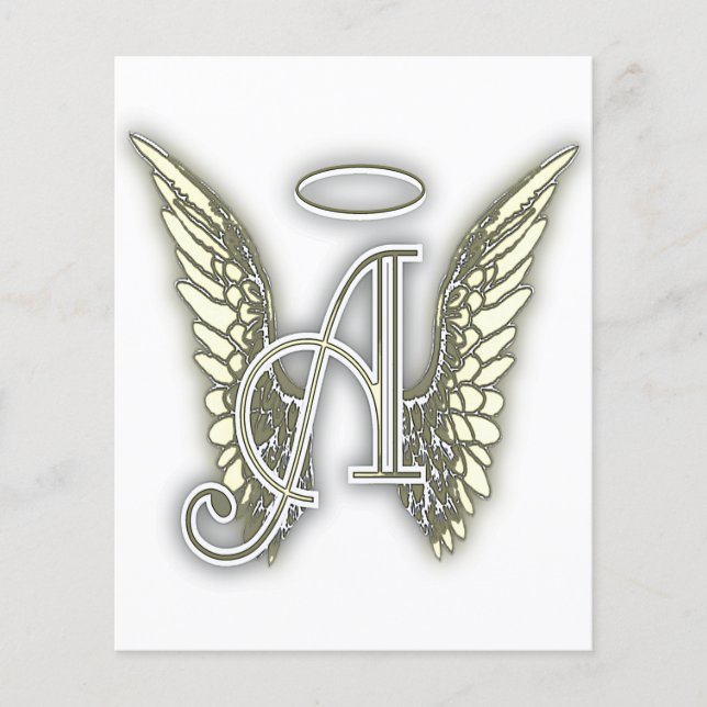 Letter A - Angel AlphabetInitial Letter Wings Halo Flyer (Front)