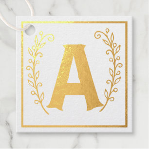 Letter A Baby Alphabet Block Square Foil Favour Ta Favour Tags