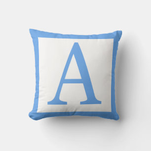 Letter A Baby Blue Border Cushion