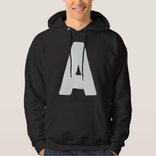 Letter A big and bold white Hoodie