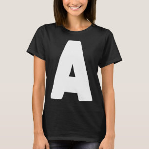 Letter A big and bold white T-Shirt