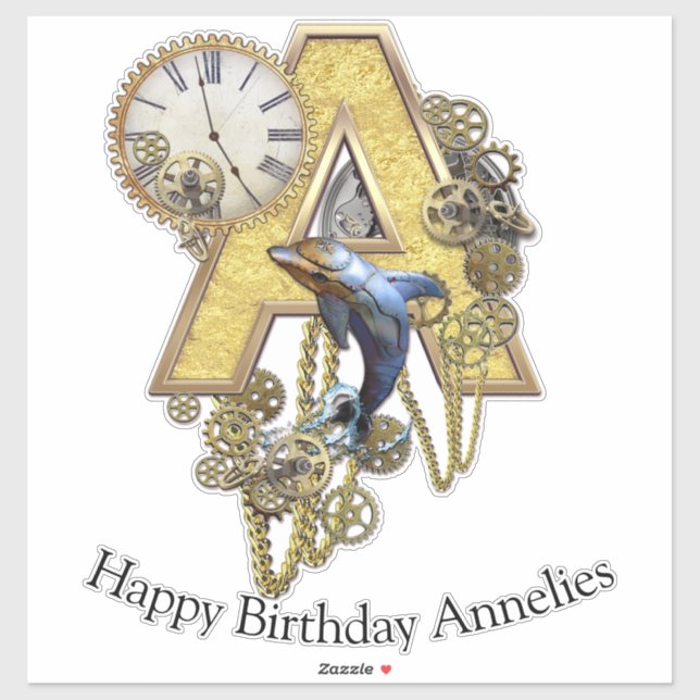 Letter A Birthday customisable Sticker (Sheet)