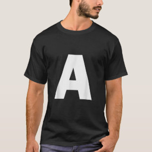 Letter A Capital Alphabet Monogram Initial T-Shirt