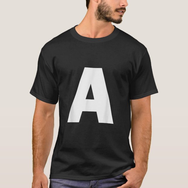 Letter A Capital Alphabet Monogram Initial  T-Shirt (Front)