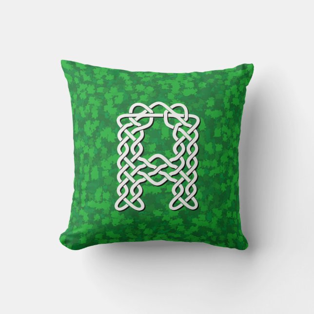 Letter A Celtic Knot Alphabet Cushion (Front)