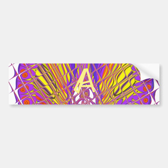 Letter A, Colorful logo text design Bumper Sticker (Front)