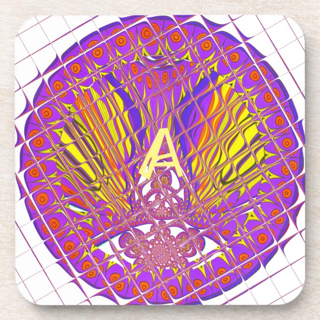 Letter A, Colourful logo text design Coaster (Front)