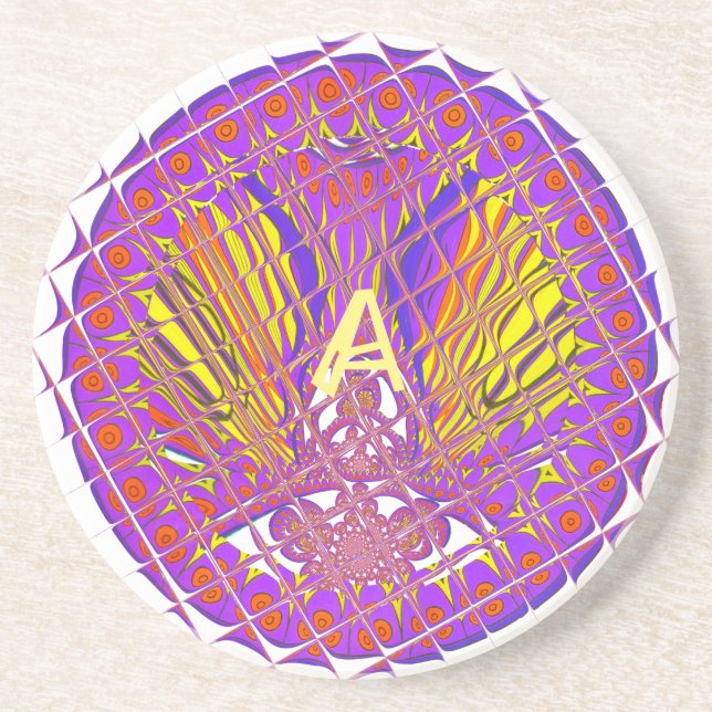 Letter A, Colourful logo text design Coaster (Front)