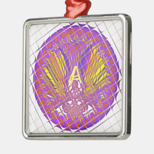 Letter A, Colourful logo text design Metal Tree Decoration