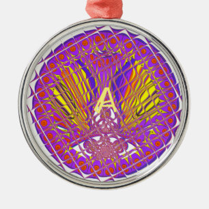 Letter A, Colourful logo text design Metal Tree Decoration