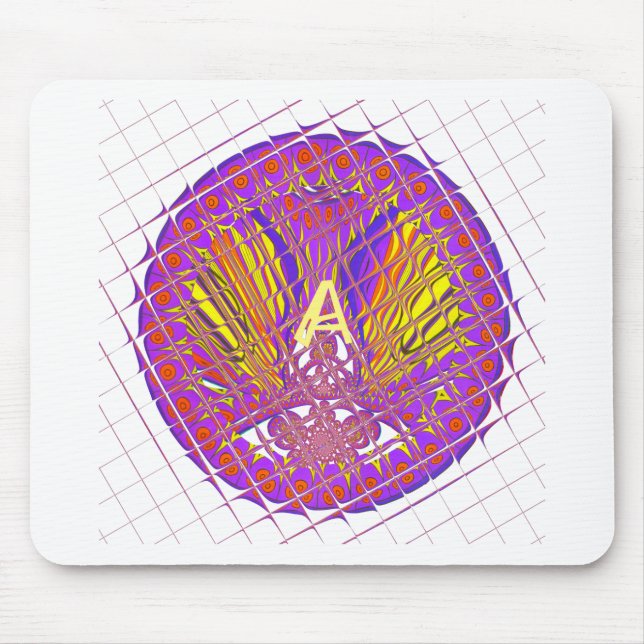 Letter A, Colourful logo text design Mouse Mat (Front)