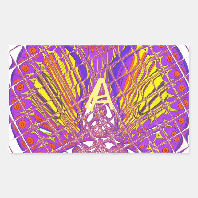 Letter A, Colourful logo text design Rectangular Sticker (Front)