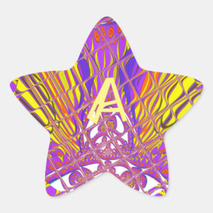 Letter A, Colourful logo text design Star Sticker