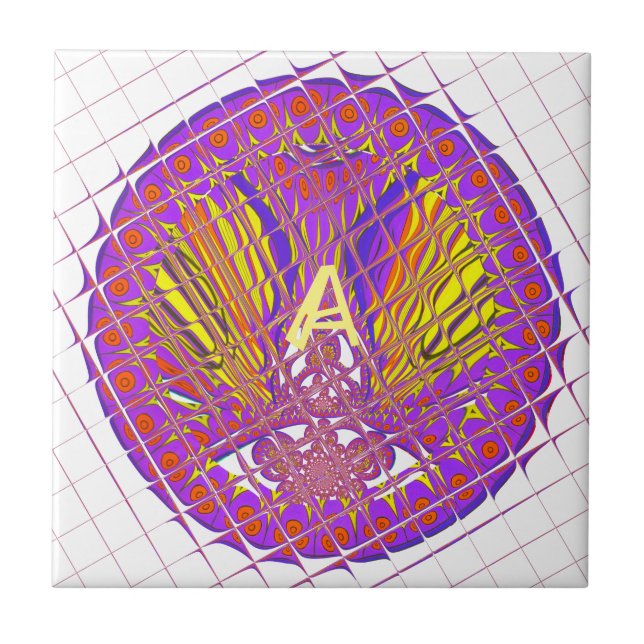 Letter A, Colourful logo text design Tile (Front)