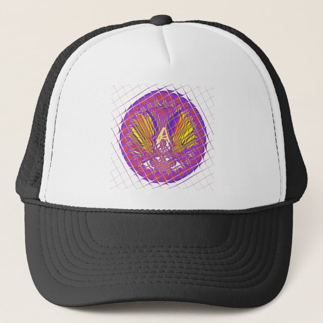 Letter A, Colourful logo text design Trucker Hat (Front)