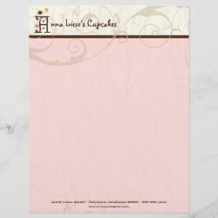 Letter A Cupcake Business Letterhead