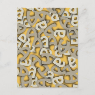 Letter A Grey Postcard