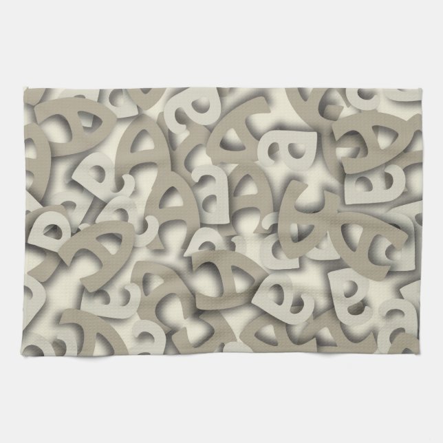 Letter A Grey Tea Towel (Horizontal)