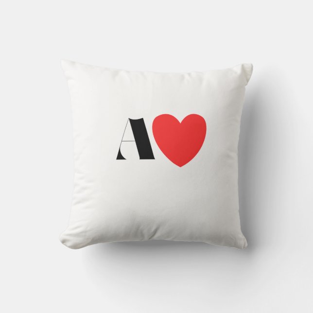 Letter A Heart - Valentine Initial Love Design Cushion (Front)