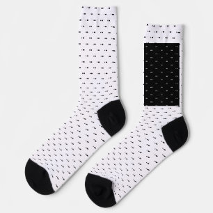 Letter A in Black Morse Code Alphabet Socks