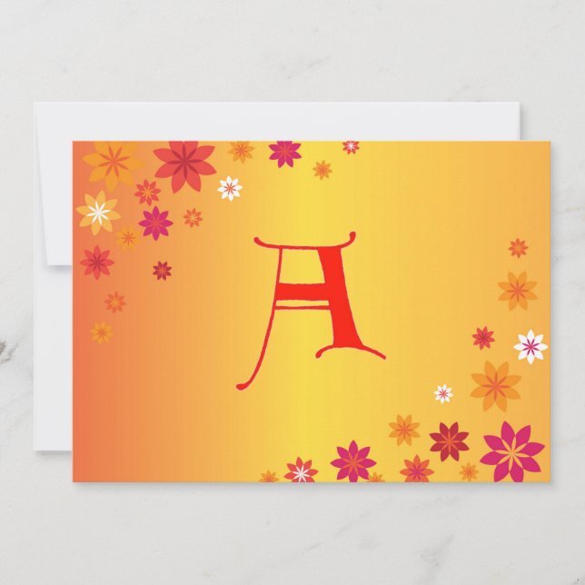 Letter A Invitation (Front)