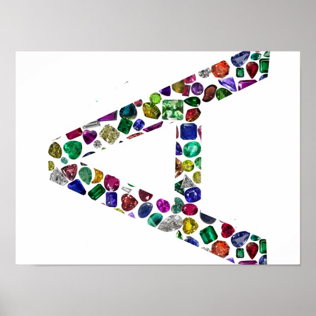 LETTER-A, made with Gemstones Poster (Front)