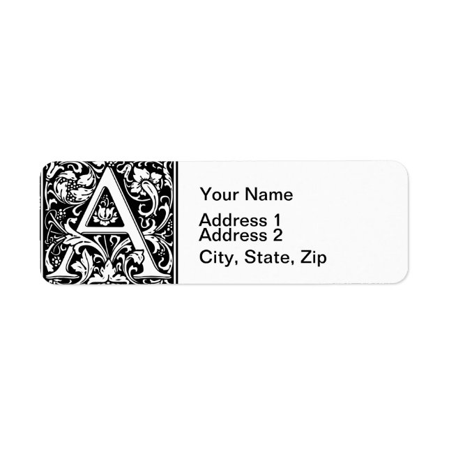 Letter A Mediaeval Monogram Art Nouveau (Front)