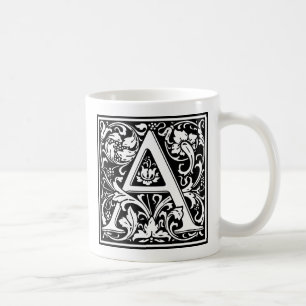 Letter A Mediaeval Monogram Art Nouveau Coffee Mug