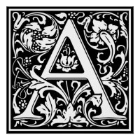Letter A Mediaeval Monogram Art Nouveau