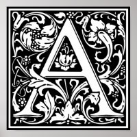 Letter A Mediaeval Monogram Art Nouveau