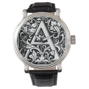 Letter A Mediaeval Monogram Art Nouveau Watch