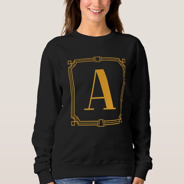 Letter A Monogram Alphabet A Initial Geometric Dec Sweatshirt (Front)