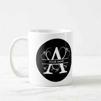 Letter A - Monogram Black & White Coffee Mug